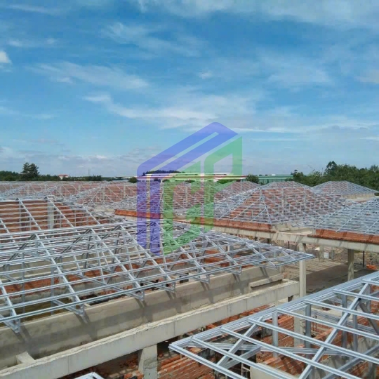 HỆ 2 LỚP - KHUNG KÈO THÉP MÀU  TRẮNG 