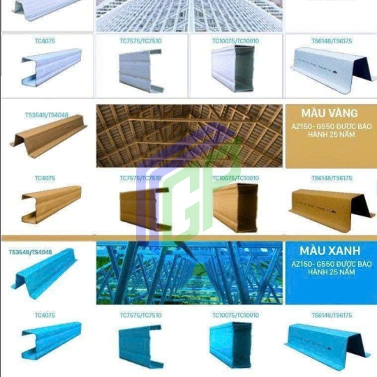 Vật liệu hệ khung và màu sắc 