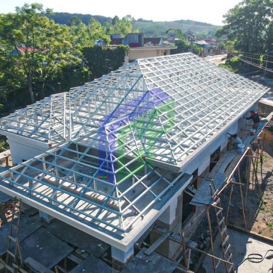 Hệ Khung Kèo Thép Mái Nhà Phố